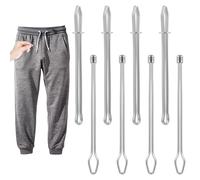 8 Pcs Drawstring Threader Tool 2 Designs Rope Threader Clip Bodkin Drawstring Threaders Quick Insert & Smooth Threading String Sewing Kit for Hoodie/Pants/Trousers/Elastic/Waistband/Shorts Sweatpants