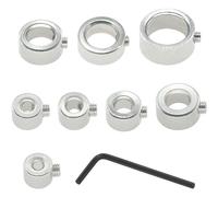 8 PCS Drill Bit Depth Stop Collar For 3/4/5/6/8/10/12/16mm Wood Work Drills with Hex Wrenchs (Silver)