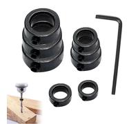 8 PCS Drill Bit Depth Stop Collar Set Universal Woodworking Positioning Depth Limiter 3/4/5/6/8/10/12/16mm Ring Positioner Locator with Hexagon Wrench