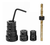 8 Pcs Drill Depth Stop,Positioner Collars Bit Collar Set Kit,Positioning Locator And Spacing Rings Guide for Consistent Drilling,Depth Limiter 3-16mm With Hex Wrench,Ideal for Woodworking Diy Projects