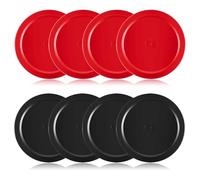 8 PCS Durable 2.5 in Air Hockey Pucks, Replacement Red and Black Air Hockey Puck for Game Tables Accessories, Compatible with Standard Pushers and Goals