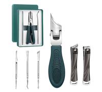 8 PCS Eagle Beak Nail Clippers Set, Stainless Slanted Nail Clippers with 3 Pedicure Set and 2 Large-Opening Nails Clipper for Ingrown or Thick Toenails