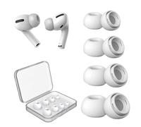 8 PCS Ear Tips for Airpod Pro,Anti-Slip Soft Silicone Airpods Pro 2 Ear Tips with Noise Reduction Hole,Airpod Pro Tips with Sizes XS/S/M/L,Airpod Buds Tips for Airpods Pro and Pro 2nd (Pure White)
