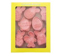 8 PCS Easter Cookie Cutter Set Rabbits Chick Easter Egg Shape Biscuit Cookie Stamps for Kitchen Biscuit Molds