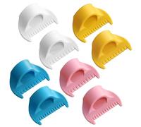 8 Pcs Edge Stitches Lock & Sewing Gauge, 3 & 4mm Edge Stitch Lock & Sewing Gauge with Thumb Guide for Equal Even Stitches Quilting Template Craft DIY (White, Yellow, Blue, Pink)