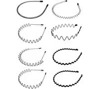 8 PCS Elastic Wavy Spring Wave Hair Hoop, Spring Non-Slip Elastic Wave Hair Band, Unisex Hair Band for Yoga, Running, and Outdoor Activities