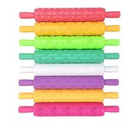 8 Pcs Embossed Rolling Pins Set, Flower Textured Patterned Dough Non-Stick Rolling Pin,Baking Cake Decorating Roller for Fondant,Pie Crust,Cookie,Pastry,Icing,Clay