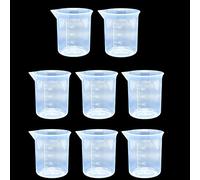 8 Pcs Epoxy Mixing Cups, 100ml/3.4oz Plastic Graduated Cup Clear Measuring Cup for Mixing Paint, Stain, Epoxy, Resin