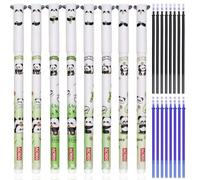 8 Pcs Erasable Pens - 8 Rub Out Pens + 16 Refills (Blue And Black), Coloured Pen With Eraser On The Tip, 0.7mm Cartoon Pattern Animal Pen For Children's School Supplies Or Adults' Office supplies