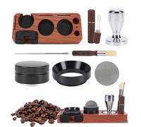 8 PCS Espresso Accessories Kit, 51mm Coffee Tamper Set, Espresso Accessories with Wood Espresso Tamping Station, Distributor, Stirrer, Dosing Funnel, Brush, Puck Screen