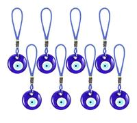8 Pcs Evil Eye Charm Hanging Pendant Car Ornament, Turkish Glass Evil Eye Decor Amulet Good Luck & Protection for Car, Home, and Office Decor Gift