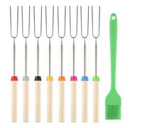 8 Pcs Extendable Marshmallow Toasting Forks Sticks, 12" - 32" Retractable Marshmallow Roasting Sticks, Smores Sticks for Fire Pits Campfire, Stainless Steel Barbecue Forks for Hot Dogs BBQ Skewers