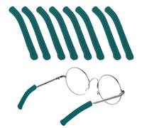 8 Pcs Eyeglass Ear Cushions, Soft Knitted Glasses Ear Cushions Anti Slip Glasses Arm Covers Cotton Eyeglass Temple Tips Behind The Ear Glasses Arm Sleeve for Glasses Sunglasses (Green)