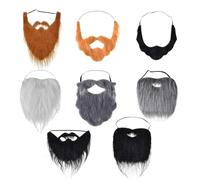 8 PCS Fake Mustaches,Adjustable Elastic Strap, Fake Beard Funny Beard Facial Novelty Mustache Prop Christmas Halloween Decorations Masquerade Mask,Costume Accessories for Halloween,Party,Cosplay