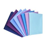 8 Pcs Fat Quarters Fabric Bundles, 25 * 25 CM Pre-Cut Blue Color Cotton for Patchwork Sewing, Coloured Mixed Squares Bundle for Tablecloth, Bedding Textile, DIY Crafts, Scrapbooking