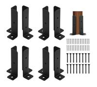 8 Pcs Fence Post Brackets, Metal Bolt Down Post Supports Adjustable Deck Post Anchor Brackets Fit 1.5x1.5,2x2,2x4,4x4 Post, Heavy Duty Fence Post Holder Support Base for Deck Railing Mailbox(2mm)