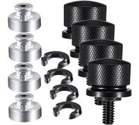 8 PCS Fender Seat Nut Kit, 1/4-20 Thread Seat Bolt Screw Nut Kit, Easy Replacement, Compatible with Harley-Davidson Sportster Touring Softail Dyna (Black)