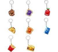 8 Pcs Fidget Keyring,Mini Small Pop Its Fidgets Toys for 1 Pound,Snack Food Keychain Spinner Sensory Toy Cheap Anxiety Autism Stress Relief Cute Simple Keyrings for Adults Kids Children Accessories