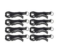 8 Pcs Fish Lip Gripper Set, Heavy Duty 44.1 lbs / 40 kg, Lightweight Portable Fish Grabber, Damage-Reducing Non-Puncture Clamp, Black, Tournament Bass Fishing Culling System Accessories