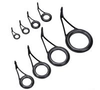 8 Pcs Fishing Rod Guide Rings Set with Mixed Sizes 6#-30#, Stainless Steel Frame and Wear-Resistant Ceramic Insert, Lasting Line Guides Compatible