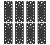 8 Pcs Flat Joining Plates, Metal Mending Plates for Wood, Timber Connector Perforated Straight Brace Brackets, Heavy Duty Flat Fixing Brackets for Furniture Repair Plate, Black/5.5x2.16x0.08 in