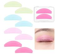 8 Pcs Flat Lash Lift Shields Korean Lash Lift Pads Thin for NO.1 Perm Soften Eyelashes Glueless Ultra Lashs Lifting Shield for Salon Usage Flatter Rods, Light Pink, Blue, Yellow