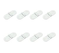 8 Pcs Flip Hinges, Folding 180 Degree Door Hinge, Metal Small Hinges for Table Cabinet Wardrobe, White