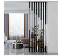 8 Pcs Floor to Ceiling Wall Partition Post 9ft 8ft 7ft 6ft 5ft 4ft 3ft Tall, Metal Slats Room Divider Screen for Stairwell Entry Apartments, Space Separation Column(Black,High-6.8ft/207.3cm)