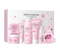 8 Pcs Flower Skincare Set Beauty Present Set With Essences Cream Cleanser Toner Serums Eye Cream For Teen Girls