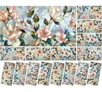 8 Pcs Fluorescent Light Covers for Classroom Ceiling Light 4 x 2 Feet Magnetic Lights Covers Filter Easy Install for Office Hospitals Home Supplies(Retro Magnolia)