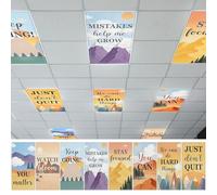 8 Pcs Fluorescent Light Covers with 80 Magnets,4 x 2 Ft Magnetic Light Filters Moving Mountains Fluorescent Lights Shade Easy Install for Classroom Office Library Hospital Home Ceiling Supplies