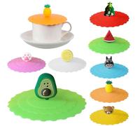 8 PCS Food Grade Silicone Glass Lids, Dust Proof Sealed Insulated Silicone Cup Lids, Drink Lids, silicone cup cover, Anti-dust Suction Seal Reusable Cute Lids, for Coffee Mugs Tea Mugs Wine Mugs Beer