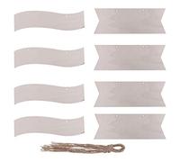 8 Pcs for + Wavy Shape Wooden Blanks Hanging Tag Sign Unfinished Slices Chips with Rope for Scrapbooking Art Craft Projects Decoration Garden Decorations Outdoor Birds