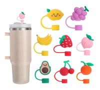 8 PCS Fruit Straw Topper, Straw Cover Compatible With Stanley 30&40 Oz Tumbler, Silicone Straw Toppers Cute Straw Caps in Various Shapes, Drinking Straw Caps for 0.4 Inch/10 mm Straw Tips