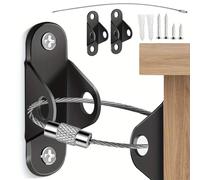 8 Pcs Furniture Straps, Furniture Wall Anchor, Baby Proofing Metal Anti Tip Furniture Anchors Kit, Wardrobe to Wall Protect Toddler and Pet from Falling Furniture, for Pet Protecting