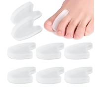 8 Pcs Gel Toe Separators,Discreet Toe Spacers for Women Men, Pain Relief Crooked Overlapping Hammertoe Correction Bunions (M)