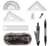 8 PCS Geometry Compasses Set, Math Geometry Kit with Shatterproof Storage Box, for Drawing, Measurement, Mathematical Model, Learning Tool