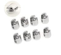 8 Pcs Glass clamp Brackets, L Size Supports for Glass Shelf, Adjustable Glass Bracket Zinc Alloy Glass Clamp Solid Glass Shelf Clamp Holder for 10-12MM Thickness Glass