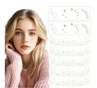 8 Pcs Glitter Freckles Face Tattoo, Gold Face Glitter Makeup Patches Sparkle Fake Freckles Glitter Speckles Patches Cute Glitter Makeup Accessories for Women Easter Costumes Party Cosplay Face Decor