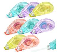 8 pcs Glue Tape, Adhesive Glue Tape Roller, Double Sided Tape Dispenser, Scrapbook Runner Tape for Crafting, Cards, Photo, Album, Journal, Scrapbooking (4 Colors)