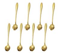 8 Pcs Gold Cake Sugar Tea Spoon Stainless Steel Coffee Spoon Teaspoons Flower Tea Spoons Set for Coffee Tea Parties Stirring Mixing Sugar Dessert Ice Cream Spoon