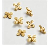 8 Pcs Gold Drawer Knobs，Solid Brass Single Hole Cabinet Knobs and Pulls, Modern 40x22mm Flower Shape Dresser Knobs for Kitchen Cupboard, Wardrobe Door, Furniture Hardware