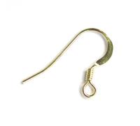 8 pcs Gold Filled 14K French Hook Earwires Coil Ear Wire Earring Connector/Findings/Yellow Gold