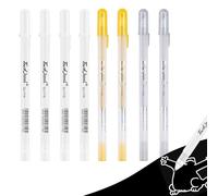 8 PCS Gold Silver White Gel Pens, Gelly Roll Ink Pen Set for Black Paper, Extra Fine Point Opaque Smooth Ink Pens, Bullet Highlight Pen for Art Drawing Sketching Illustration Card Making