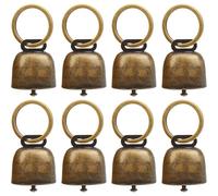8 Pcs Grazing Bells, Metal Cow Bells with Key Ring, Super Loud Horse Sheep Bells, Small Bell for Cow Horse Sheep Cats Small Pets Anti-Theft Accessories