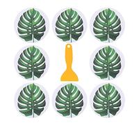 8 Pcs Green Plants Non Slip Stickers Fresh Leaves Patterns Anti Slip Shower Decals for Bathroom Bath Tub Shower Surfaces Turtle Back Bamboo Plant Non Slip Sticker (with Scraper)
