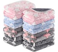 8 Pcs Guinea Pig Bedding Cage Liners Bulk Waterproof Blankets Small Animal Flannel Throw Bedding Absorbent Reusable Pet Pee Sleep Mat Pad Cover for Hamster Ferret (Large Star,16 x 24 Inch)