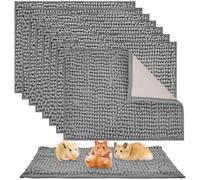 8 Pcs Guinea Pig Liner Washable Rabbit Cage Liner 16x12 Inch Guinea Pig Fleece Mats Reusable Bedding Pee Pads for Small Animals, Bunny (Grey)