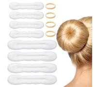 8 Pcs Hair Bun Maker Sponge Hair Updo Shaper Styling Accessories Lazy Hairs Curler Clips Easy Bun Twister Magic Snap Roll Sponge for Women Ballet French Twist Long Thin Curly Straight Wavy