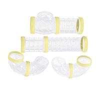 8 Pcs Hamster Tubes Set Connected Tunnels DIY Plastic Training Tools Yellow